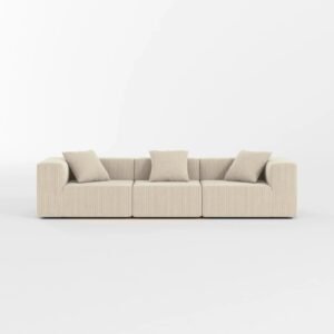 Milo Modular Sofa 3 Seater-Cream White