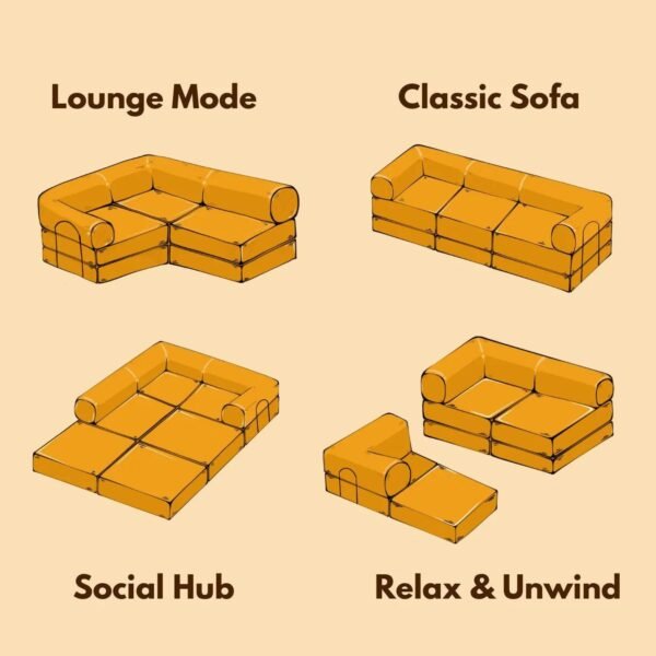 Nova L-Shaped Sofa-Orange - Image 2