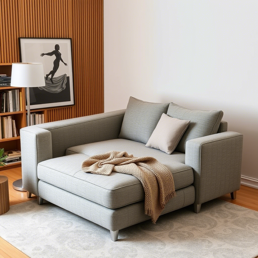 Compressed sofa expanding to its full size in seconds, demonstrating its convenience and practicality