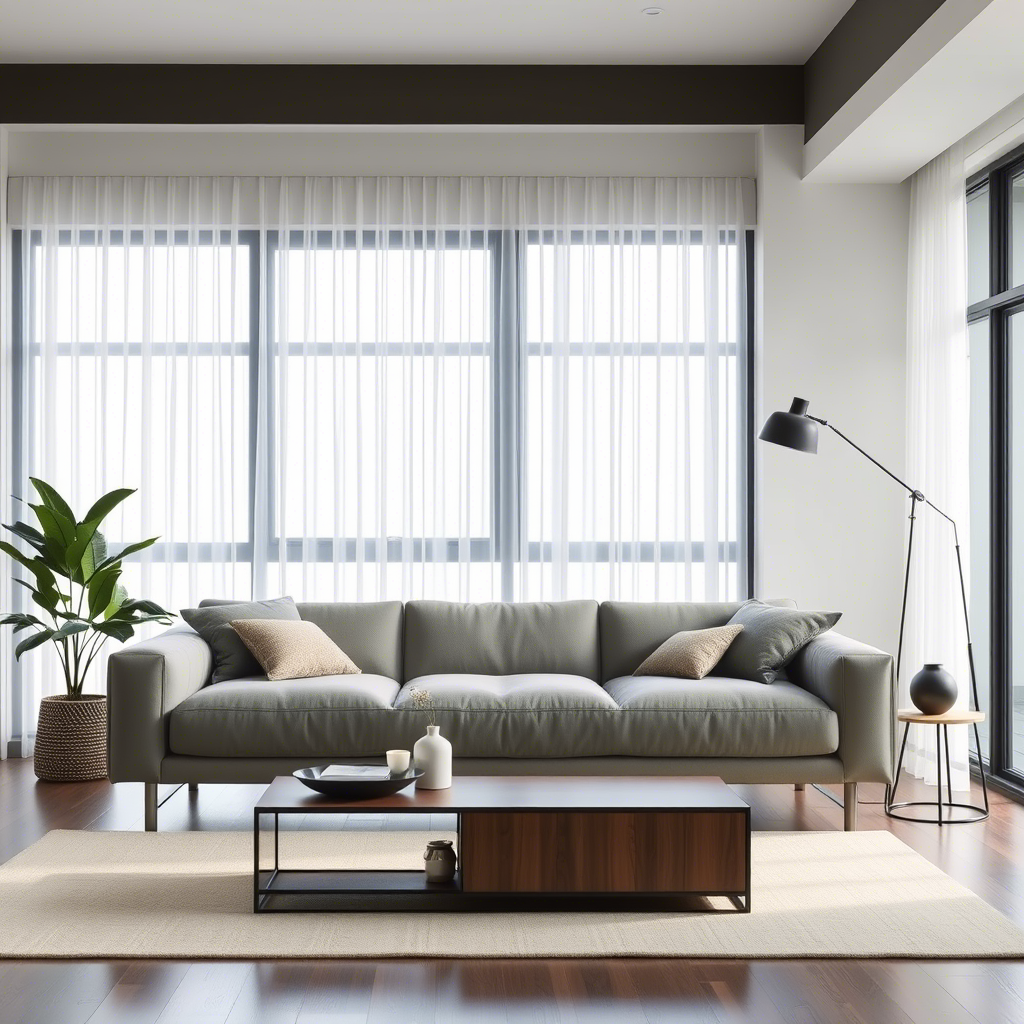 Memory foam sofa in a modern living room with a minimalist decor