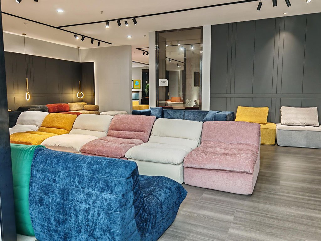 memory foam sofa showroom