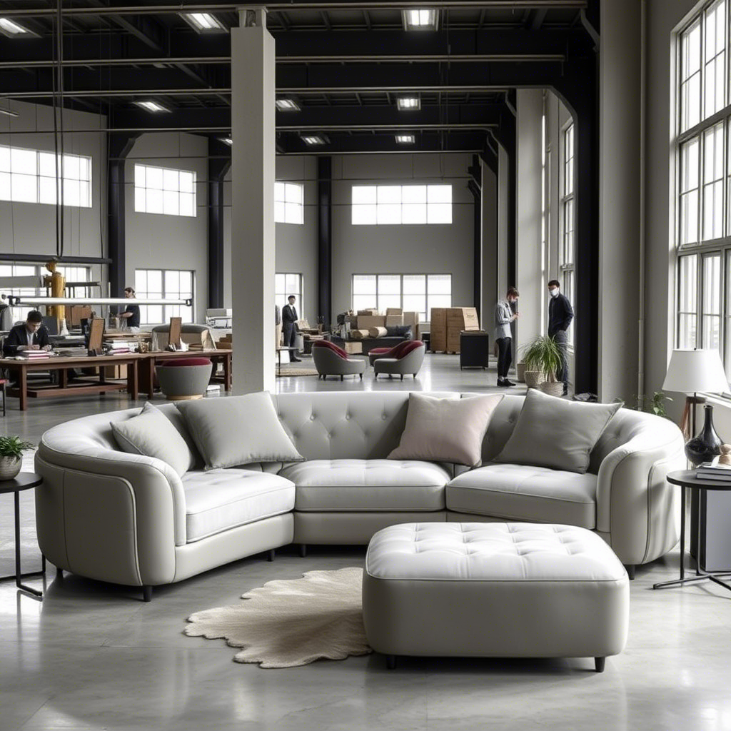 Chinese factory producing modern memory foam sofa with sleek designs