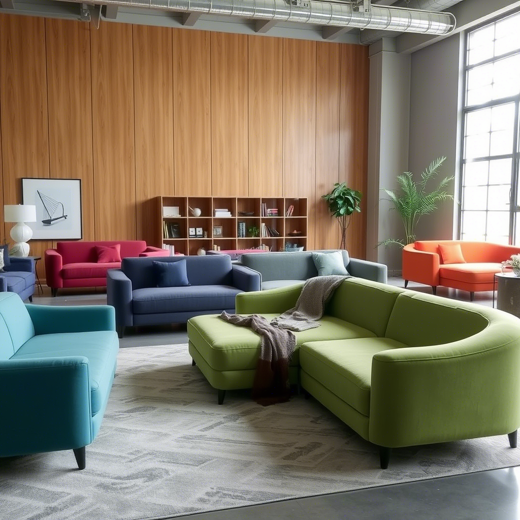 Chinese manufacturer warehouse full of memory foam sofas for export