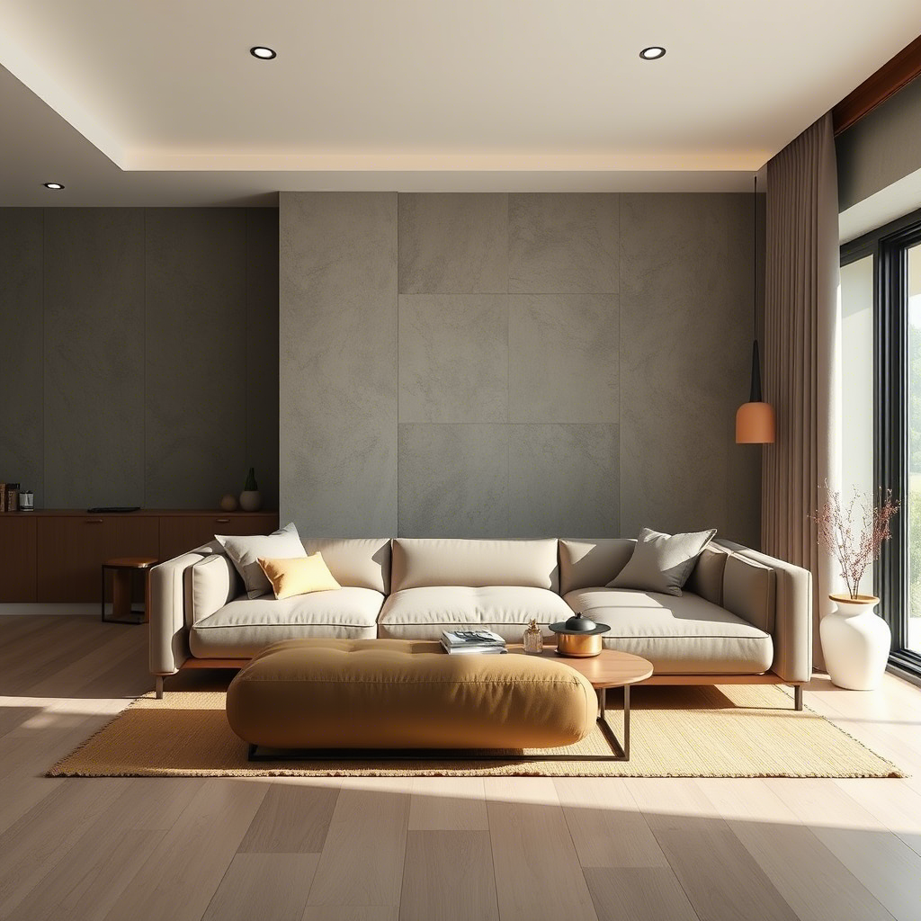 Minimalist compressed sofa design in a cozy Chinese home setting