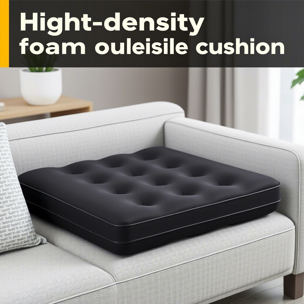 High-density foam cushion for durable sofa seating