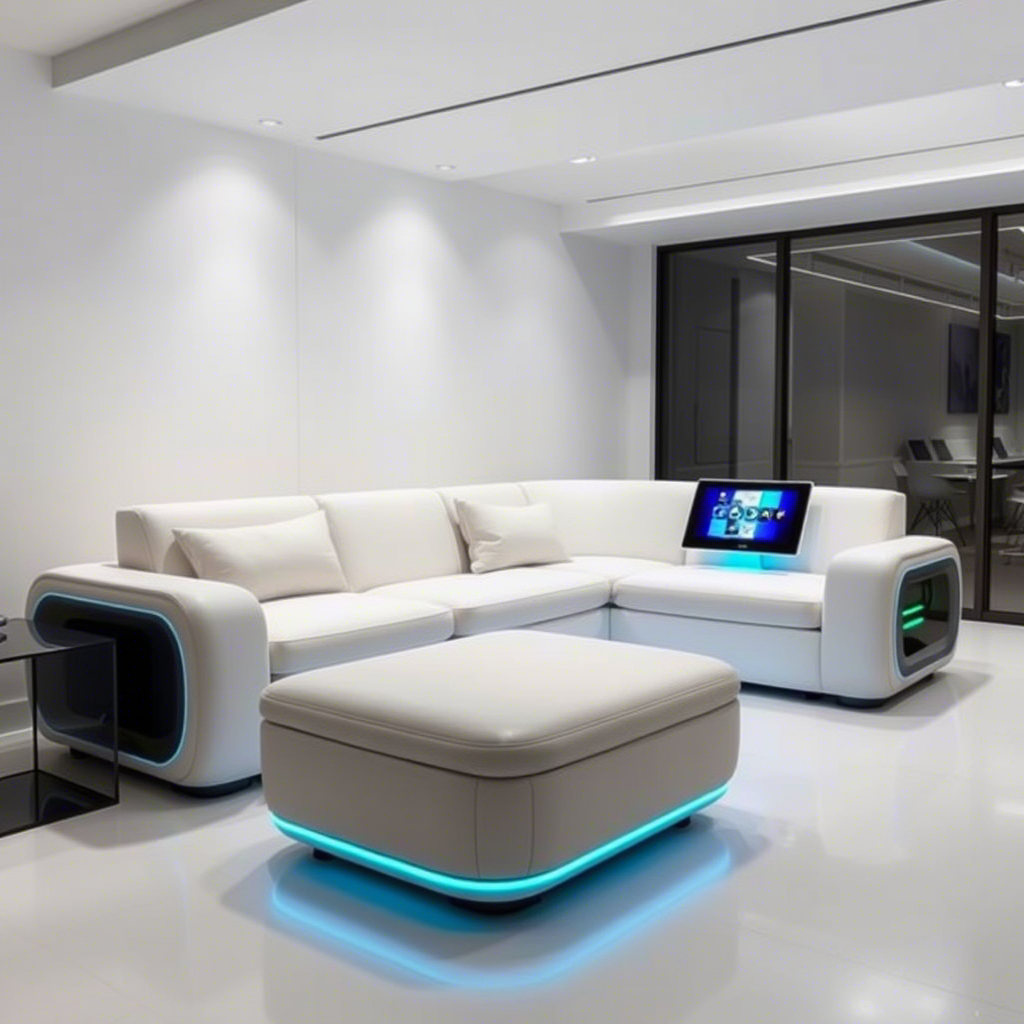 Innovative design of smart sofas with built-in technology and ergonomic features